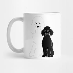 Poodle Couple Black And White Mug